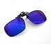 Costyle 1 Pack Mirror Retro Polarized Clip-on Flip-up Plastic Sunglasses Compatible with Myopia Glasses for Driving Fishing Outdoor Sport (Royal Blue)