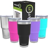 CHILLOUT LIFE 30 oz Stainless Steel Tumbler with Lid & Gift Box | Double Wall Vacuum Insulated Large Travel Coffee Mug with Splash Proof Lid for Hot & Cold Drinks - Powder Coated Tumbler