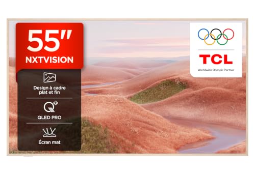TCL NXTVISION A300W 55 Zoll QLED PRO Fernseher, 4K UHD Art TV, Magnetisches Rahmendesign, „Ai”Art Kunstgalerie, Mattes Display, Google Smart TV 144 Hz, Dolby Vision IQ & Atmos