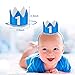 1st Birthday Boy Decorations Kit - Baby Boy First Birthday Decorations One Year Balloon, Blue Happy Birthday Banner,High Chair Banner, Blue Hat Crown, Cake Topper