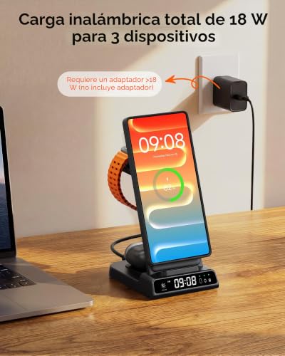 Magnetic Charger for Samsung S26 Ultra, 3 in 1 Wireless Charging Station for Galaxy S25/S24/S23/Z Fold/Z Flip, for Galaxy Watch 8/8 Classic/Ultra/7/6/5, Galaxy Buds 3 Pro/3 (No Adapter)
