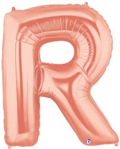 40" Megaloon Rose Gold Letter "R" Shape Mylar Foil Balloon