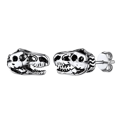 U7 Dragon Earrings Stainless Steel/18K Gold/Black/S925 Sterling Silver Hoop Earrings for Men Women, Personalized Punk Rock Huggie Earrings, Hypoallergenic