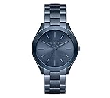 Michael Kors Women's Slim Runway Navy IP Three-Hand Watch