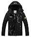 Pooluly Men's Waterproof Windproof Rain Snow Jacket Hooded Fleece Ski Coat