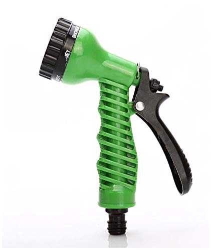 Kabello 7 Pattern High Pressure Garden Hose Nozzle Water Spray Gun for Car and Bike Washing Water Gun Green 30 Grams Pack of 1