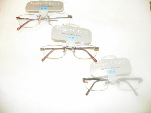 Reading Glasses +2.;0 Foster Grant (Pack of 3 Pairs)