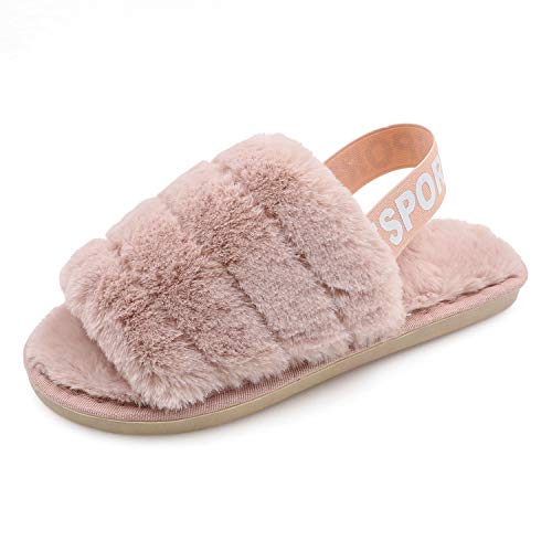 fuzzy slides with strap