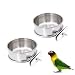 2 Pack Bird Cage Food Water Dispenser Parrot Food Dish Bird Feeder Cup for Cage, Stainless Steel Bird Food Holder Container for Parrot Macaws Ferret Parakeet Cockatiel Budgerigar