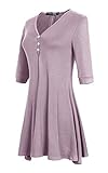 Urban CoCo Women's Half Sleeve Flare Hem Tunic Tops Loose Comfy T Shirts (2XL, Light purple)