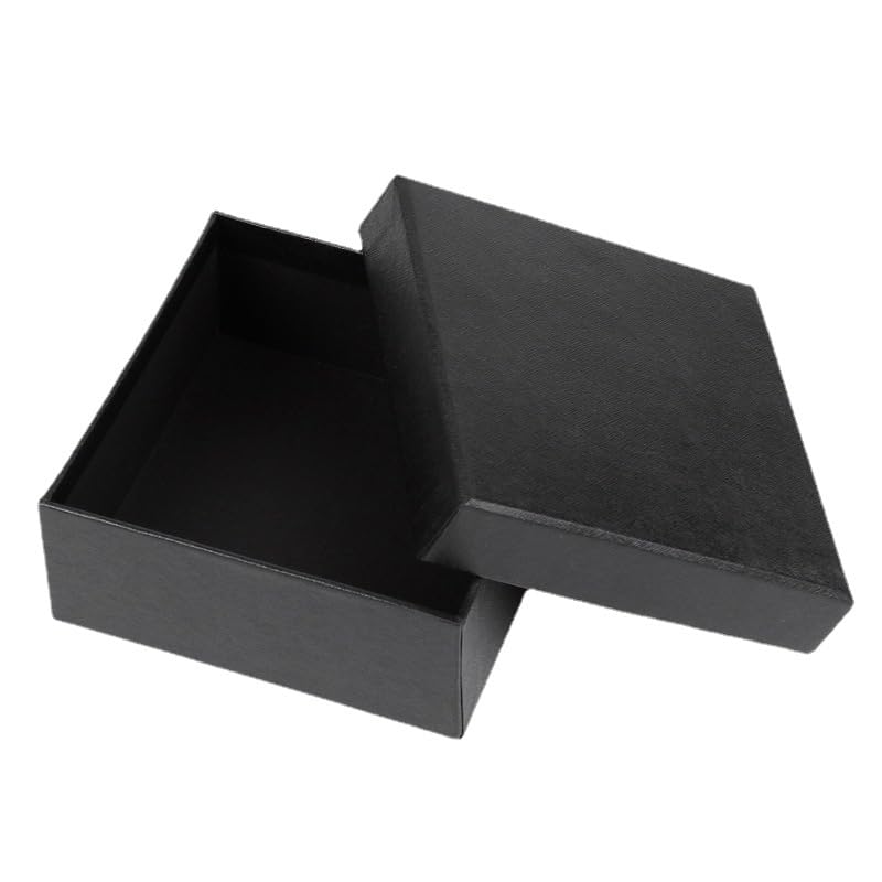 Photo 1 of Veloshine Black Square Kraft Jewelry Gift Box – Biodegradable Cardboard Storage Organizer for Necklace, Bracelet, Earrings – Wedding, Birthday, Christmas Gift Packaging