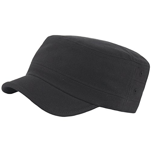 RaOn A203 Irish Plain Empty Short Bill Design Cool Army Cap Golf Club Cadet Military (Black)
