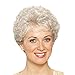 Silver-white Short Wigs for Women Fluffy Natural Wigs for Cosplay Middle-Aged and Old People