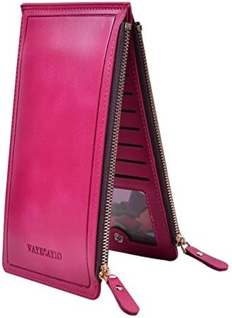 Cami-sunny Credit ID Cards and Phone Case Organizer Unisex Long Leather Wallet with Zipper