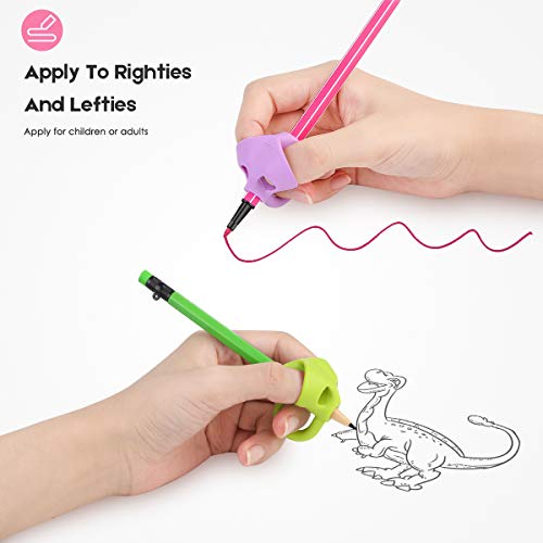 BEINOUS Elephant Pencil Grips for Kids Handwriting, Universal Writing-Aid Trainer Grippers for Children and Preschool, Posture Correction Tools for Righties and Lefties, 3PCS, Specified Colors