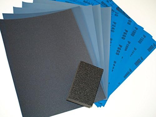 Wet and Dry Sandpaper Kit with Flatting/Sanding Block 240/600/1000/1500/2000 Mixed Grits. Equal Amounts of each Grit. 5 Sheets to 1000 Sheets You Choose Pack Size. Highest Quality Silicon Carbide Waterproof Paper.