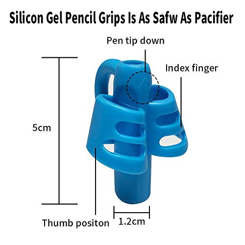 Pencil Grips（New), KOABBIT Children Pen Writing Aid Grip Set Posture Correction Tool for Kids Preschoolers Children,Hollow Ventilation Colorful (3 Pack) - Thumbnail 4