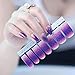 WOKOTO 7Pcs Solid Shinny Glitter Design Nail Polish Wraps Strips Adhesive Stickers Nails With 1Pc Nail Buffers Files