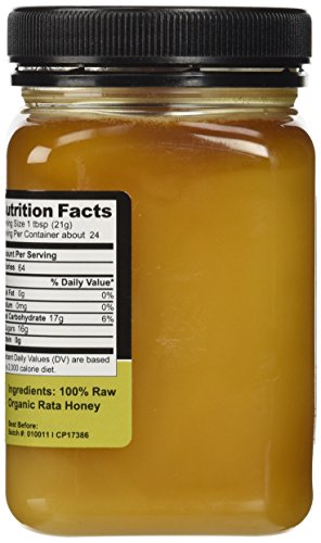 Wedderspoon Honey New Zealand 100 Percent Raw Organic Wild Rata , 17.6 Ounce