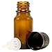 10 ml Amber Glass Essential Oil Bottles with Euro Dropper & Tamper Evident Caps Set of 24