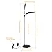 SHINE HAI LED Floor Lamp - Dimmable Natural Daylight Sunlight LED Reading and Craft Standing Light Full Spectrum- Adjustable Gooseneck in Any Direction for Living Room Bedroom Office - Black