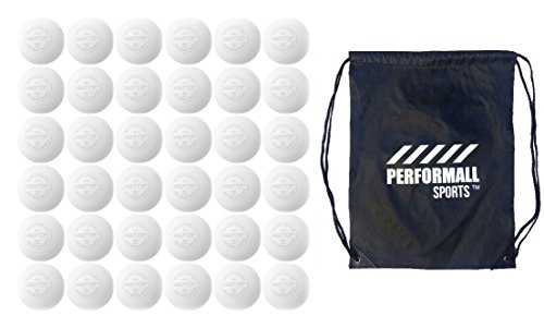 Martin Sports Lax Balls (36-Balls) Lacrosse Balls White NCAA/NFHS / SEI/NOCSAE Certified Bundle with 1 Performall Sports Drawstring Bag
