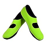 NuFoot Mary Janes Women's Shoes, Best Foldable & Flexible Flats, Slipper Socks, Travel Slippers & Exercise Shoes, Dance Shoes, Yoga Socks, House Shoes, Indoor Slippers, Green, Large