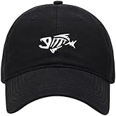L8502-LXYB Baseball Cap Men Skeloton Fish Embroidered Washed Cotton Dad Hat Baseball Caps