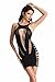 Amoretu Womens Mesh Lingerie Hollow Out Mini Dress Tube Chemise