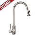 Comllen Best Commercial Single Handle Pull Out Sprayer Stainless Steel Kitchen Sink Faucet, Pull Down Kitchen Faucets Brushed Nickel