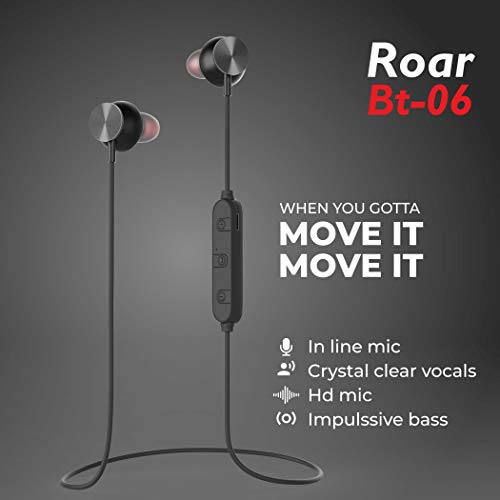 Maxobull Roar Make in India BT-06 in Ear Bluetooth 5.0 Sweatproof Ip 5.0 Long Battery Volume Control Lightweight Headpho