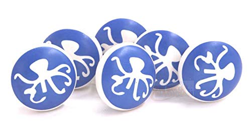 The Metal MagicianCabinet Knobs, Marine Octopus Ceramic Cabinet Knobs, Set of 6 Aesthetic Kitchen Cabinet Knobs, Decorative Knobs for Cabinets and Drawers, Furniture Knobs