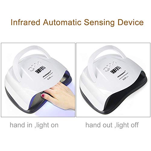 Wisdompark UV Nail Lamp,80W Nail Dryer Lamp,42 pcs UV LED Nail Lamp UV Light Curing Lamp With 4 Timer Setting/Sensor/lifting Handle for Led UV Gel Nail Polish - Thumbnail 3
