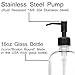 2 Pack Thick Clear Glass Pint Jar Soap Dispenser with Oil Rubbed Bronze Stainless Steel Pump, 16ounce Clear Boston Round Bottles Dispenser with Rustproof Pump for Essential Oil, Liquid Soap