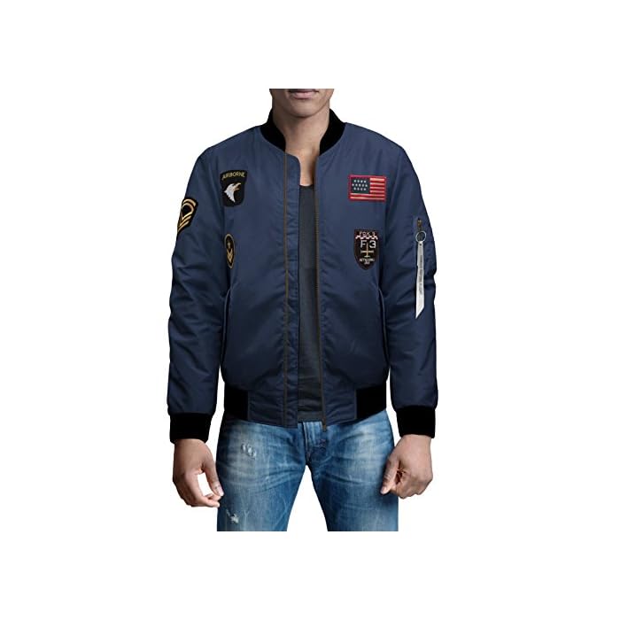 Multi Style Bomber Jacket AJK45756 Navy 