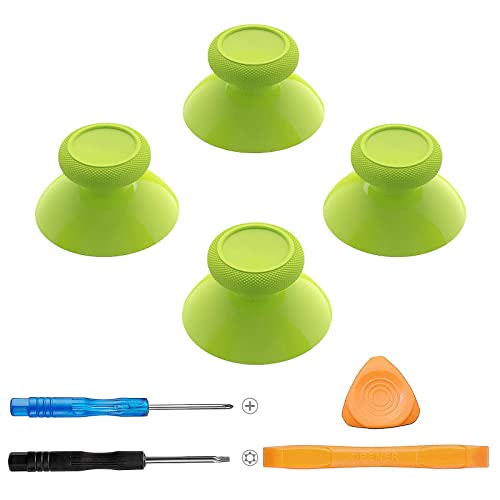 TOMSIN Replacement Joysticks for Xbox One S/X,for Xbox Series X/S Controller,4PCS True Rubberized Thumbsticks Repair Kit for Xbox One Wireless Controller(Green)