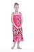 Girl Elastic Ruffle Hawaiian Luau Dress in Hot Pink 12