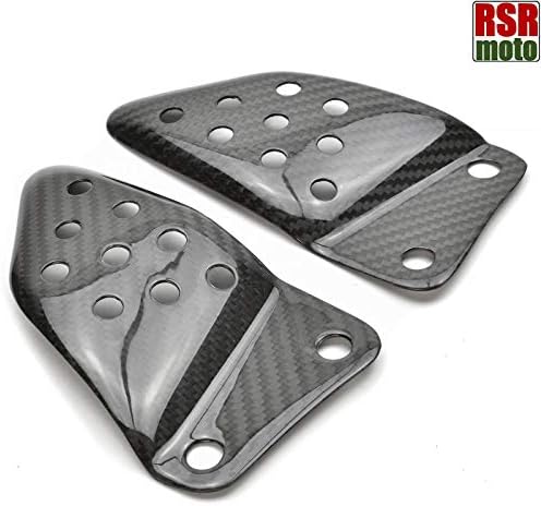 RSR Moto Buell XB9 XB12 (All XBs) Carbon Fibre Front Heel Plates Guards (Gloss Twill Weave)