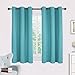 NICETOWN Thermal Insulated Curtains Blackout Draperies, Window Treatment Solid Grommet Room Darkening Drape Panels for Bedroom (Teal Blue, Set of 2 Panels, 42 by 45 Inch Long)