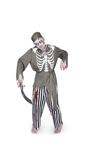 Karnival Men's Zombie Pirate Costume Set-Perfect for Halloween, Costume Party Accessory. Trick or Treating