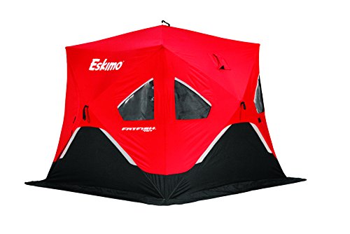 Eskimo FF767 FatFish 2-3 Person Pop Up Portable Ice Shelter, Red/Black