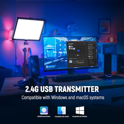 NEEWER GL1 PRO 15.5" Key Light Streaming Light, Video Light with 2.4G PC, Mac Control & iOS Android APP, 2800 Lumens LED Panel Light with Desk Clamp Compatible with Elgato Stream Deck for Gaming Zoom