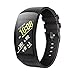 NotoCity Compatible Band Solft Silicone Gear Fit2 Watch Strap Fit2 Pro Smartwatch Bands Man Women (Black/grey, Small)