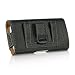 Kingsource iPhone 8 iPhone 7 iPhone 6S iPhone 6 Black Leather Pouch Holster Case with Metal Belt Clip Fits with Otterbox case / Lifeproof Waterproof Case / Battery Case On