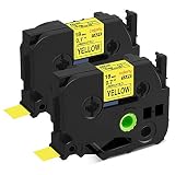 Colorty Compatible Label Tape Replacement for Brother Ptouch TZe-641 Black on Yellow 18mm 3/4 Inch TZe641 TZ-641 TZ641 Laminated for P touch PT-1890 PT-D600 PT-P700 Label Maker, 0.7 Inch x 26.2 Feet