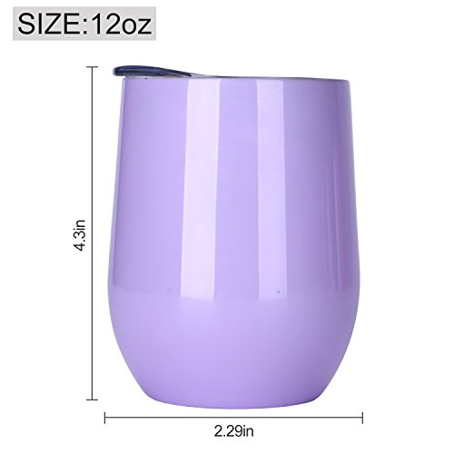 12 oz Insulated Stemless Glass,Stemless Wine Glass,Wine Tumbler, Exclusive for Home, Office,Perfect for Wine,Coffee, Drinks,Champagne,Cocktails - Thumbnail 6