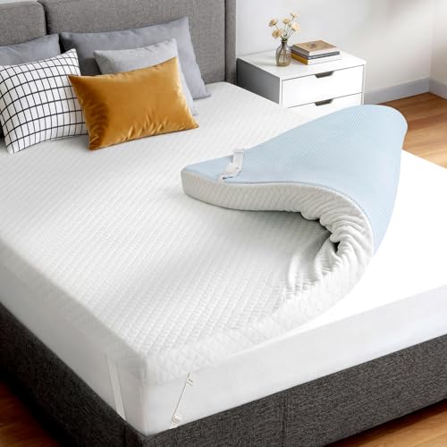 IULULU 3 Inch Mattress Topper Twin Size with Removable & Washable Cover, Ventil…
