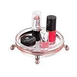 mDesign Bar Soap/Cosmetic Storage Dish for Bathroom Vanity Counter Tops - Rose Gold/Clear