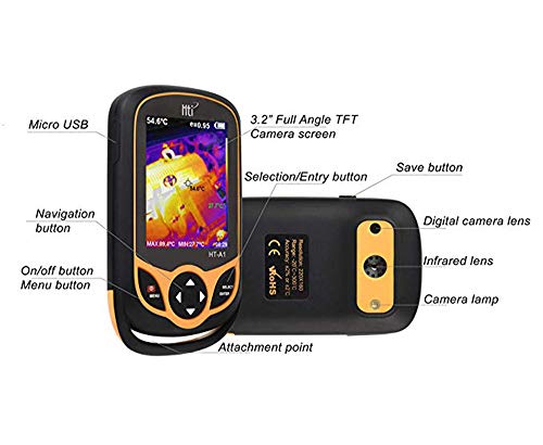 DJG Thermal Imaging Camera, Pocket-Sized Infrared Camera with Real-Time Thermal Image,Infrared Image Resolution 220 X 160-Temperature Measurement Range -4°F to 572°F,Mini IR Thermal Imager