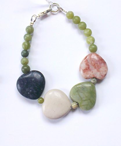 Four Irish marbles bracelets - Kilkenny, Connemara, Cork and Ulster. Hearts